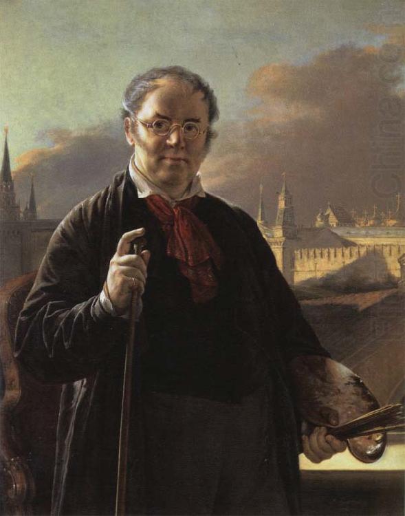 Self-Portrait by a Window with a View on the Kremlin, Vasily Tropinin